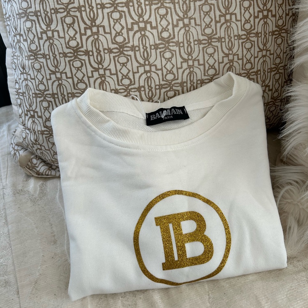 Balmain logo-print crew-neck sweatshirt